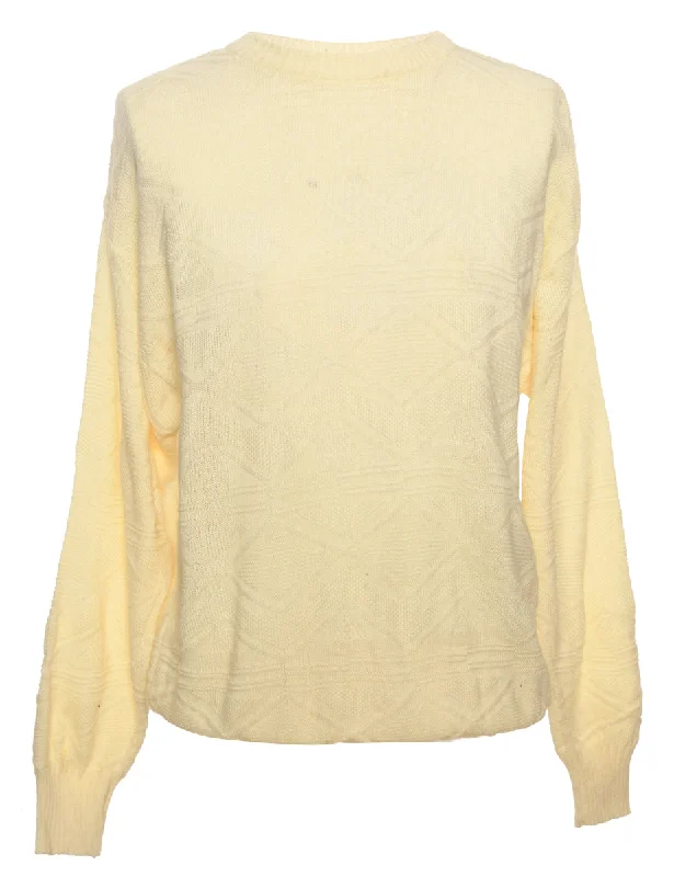 Pale Yellow Classic Knit Jumper - M Long unclassified dresses