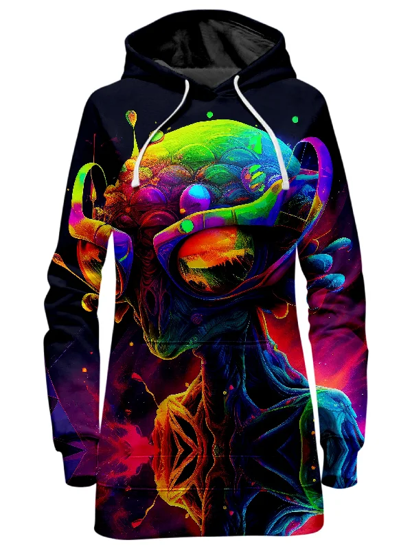 Psychedelic Alien Hoodie Dress Street style unclassified dresses