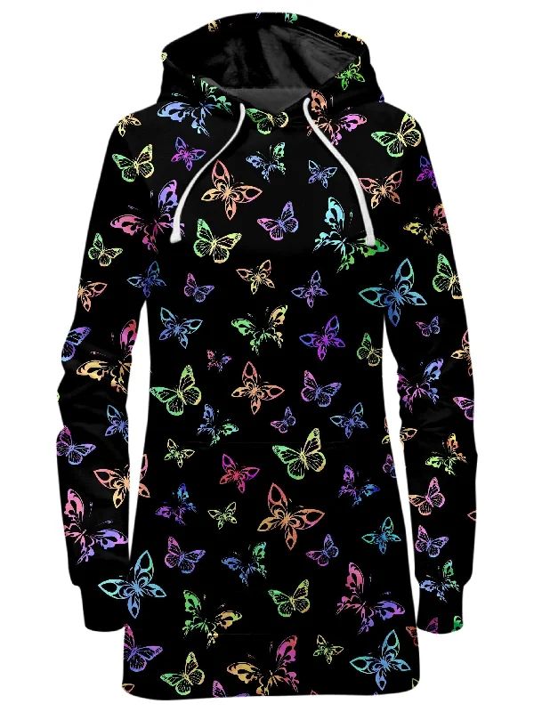 Psychedelic Butterflies Hoodie Dress Bold pattern unclassified dresses