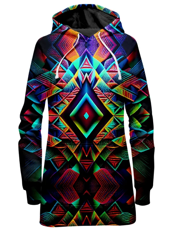 Psychedelic Tribal Hoodie Dress Color block unclassified dresses