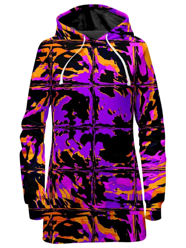 Purple Blackout Rave Glitch Hoodie Dress Designer unclassified dresses