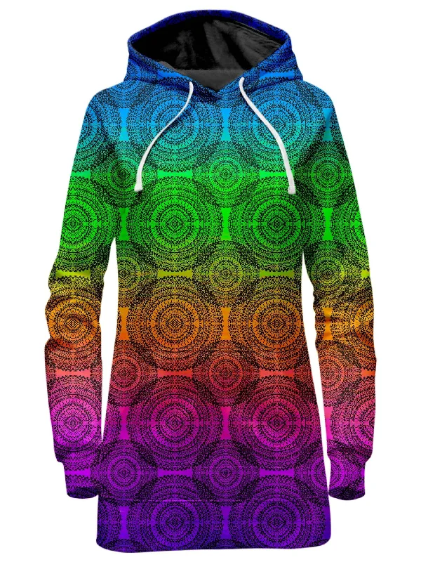 Rainbow Mandala Hoodie Dress High-low unclassified dresses