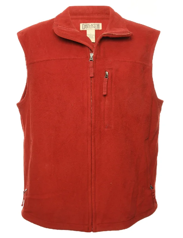 Red Fleece Vest - L Preppy unclassified dresses