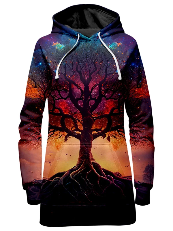 Sunset Fractal Tree Hoodie Dress Chiffon unclassified dresses