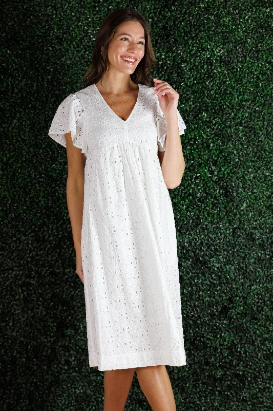 The Avis Dress in White Eyelet Printed unclassified dresses