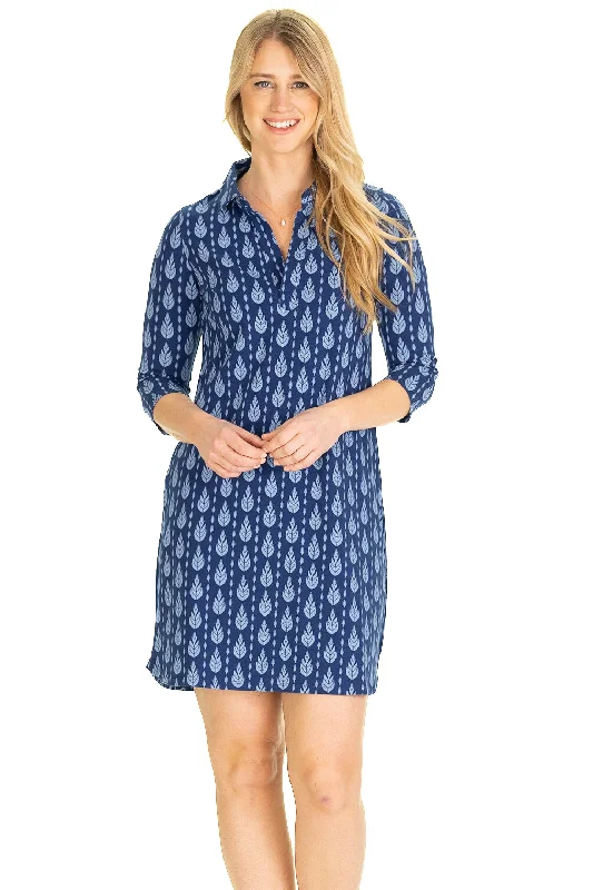 The Kit Collared Dress in Blue Vine Women's unclassified dresses