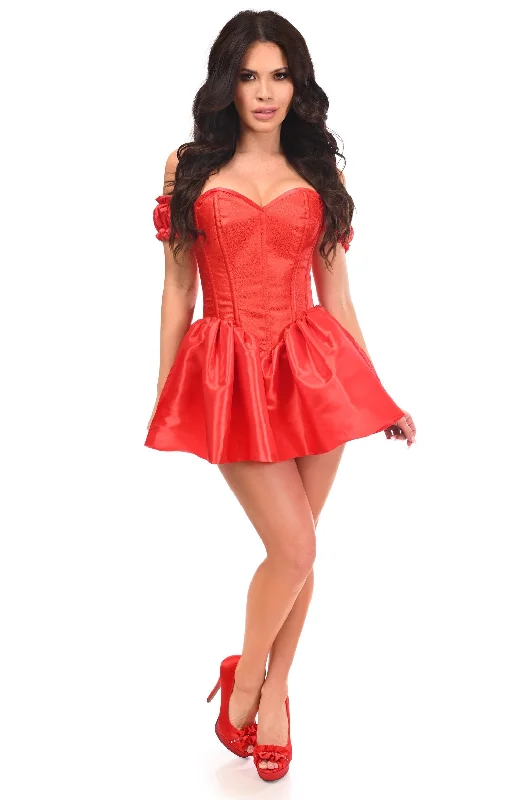 Top Drawer Steel Boned Red Brocade & Taffeta Corset Dress Long unclassified dresses