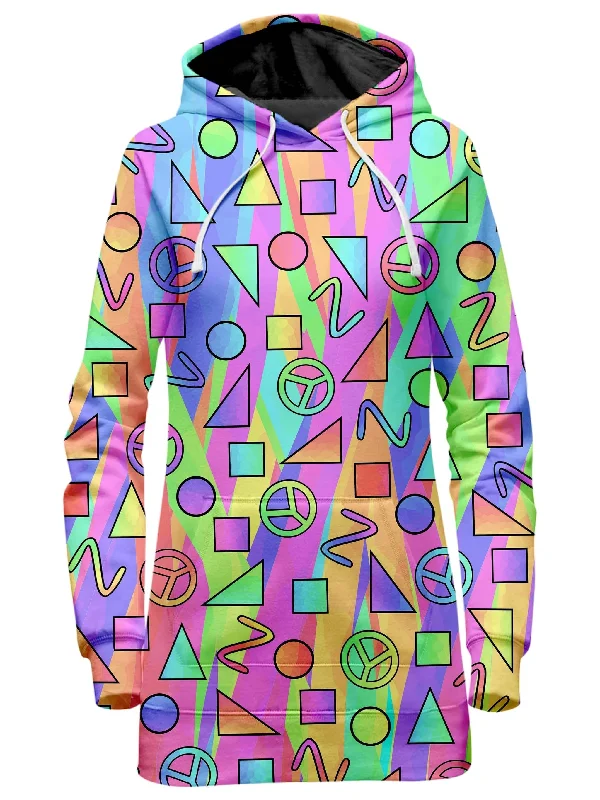 Trippy Retro Peace Signs Hoodie Dress Popular unclassified dresses