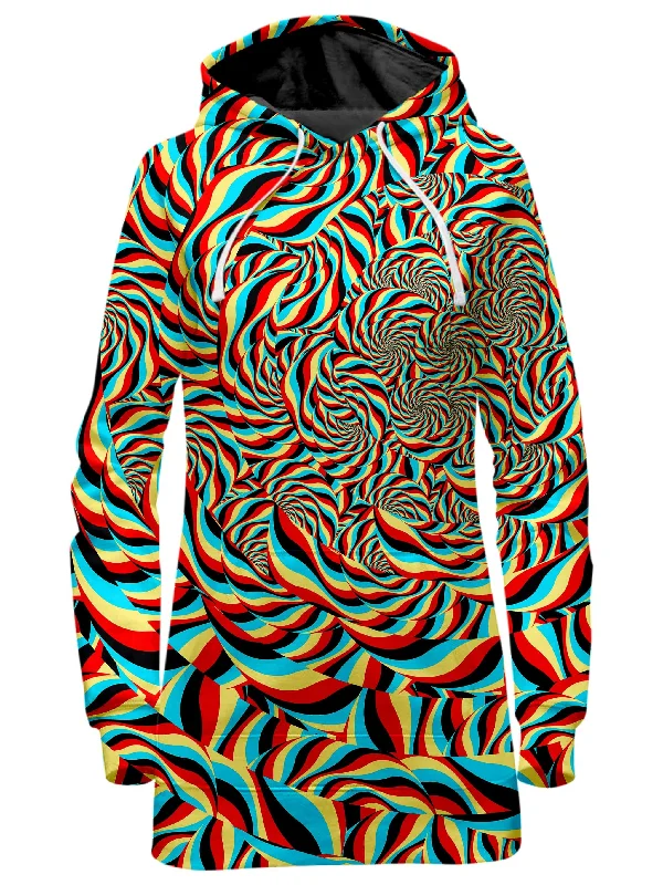 Trippy Swirl Hoodie Dress Minimalist unclassified dresses