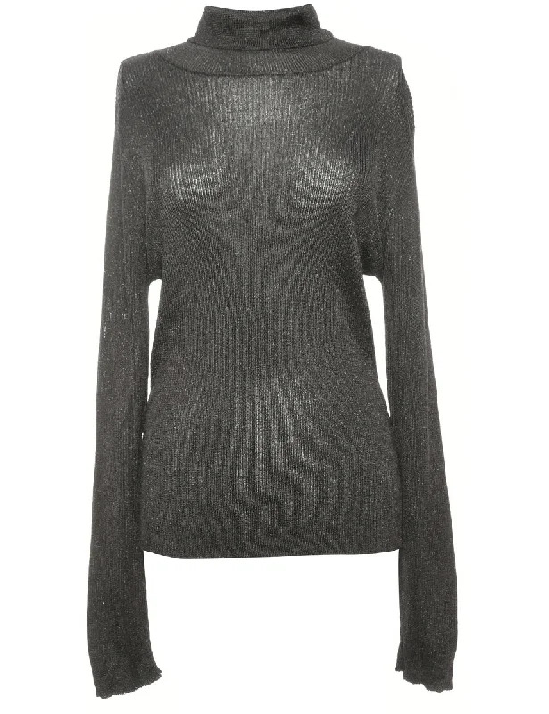 Turtleneck Black Jumper - M Trendy new unclassified dresses