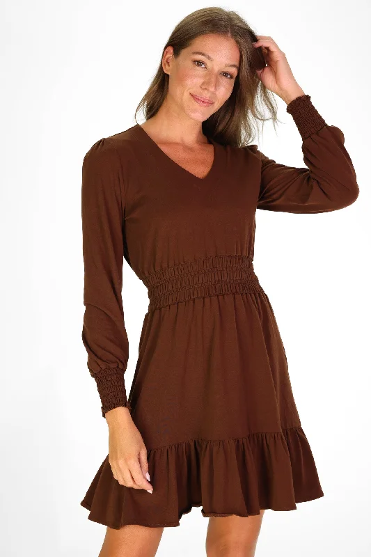 Vale Dress In Chocolate Flowy unclassified dresses