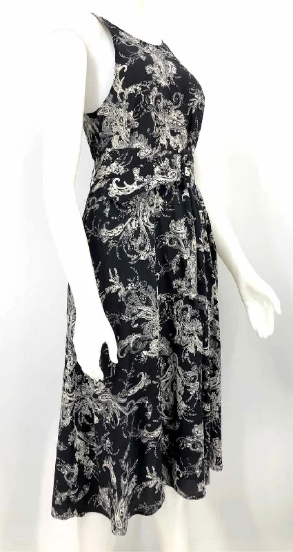 L'AGENCE Black Cream Silk Floral Sleeveless Size SMALL (S) Dress Best floral dresses for petites