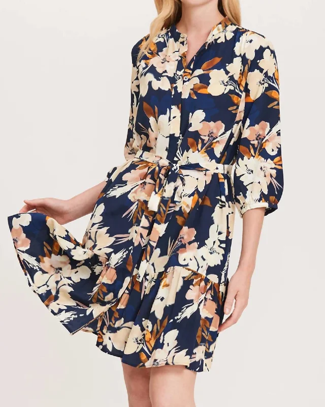 Petra Floral Print Dress In Multi | Multi Silk floral dresses