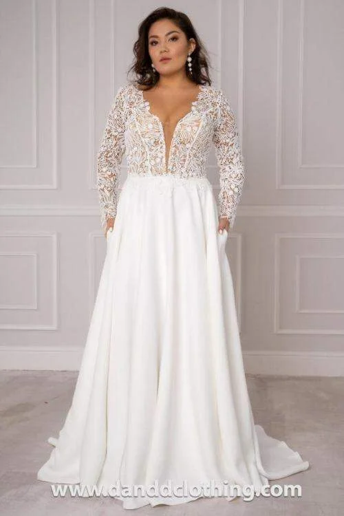 A-Line Wedding Gown With Lace Lace Shift Dress