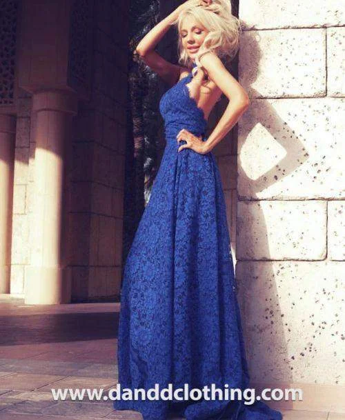 Blue Evening Dress from Lace Lace Dress Set