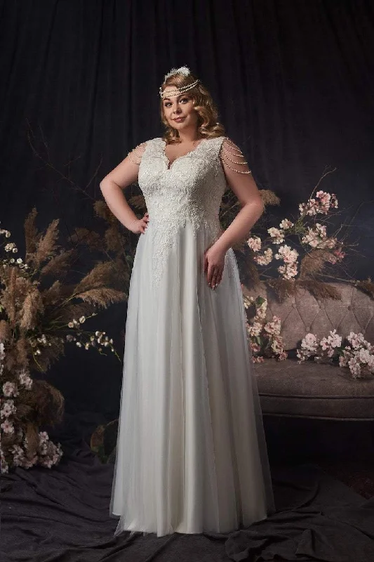 Empire Wedding Dress With Lace Lace Gown Glam