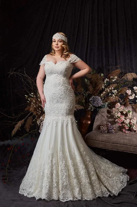 Mermaid Elegant Wedding Gown With Lace Simple Lace Gown