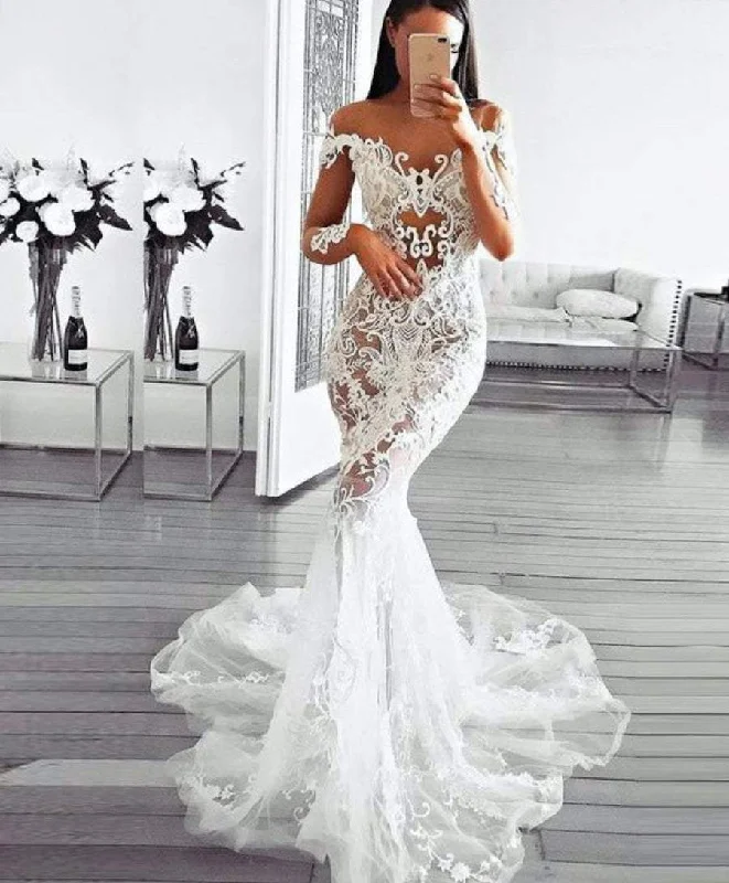 Mermaid Wedding Gown With Lace Lace Dress Glamour