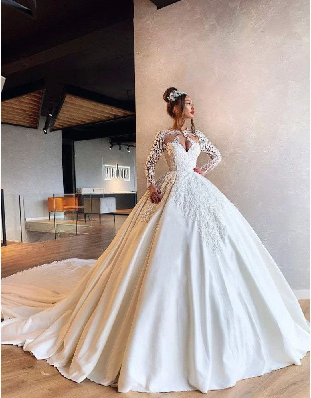 White Ball Gown With Lace Lace Dress Vibe