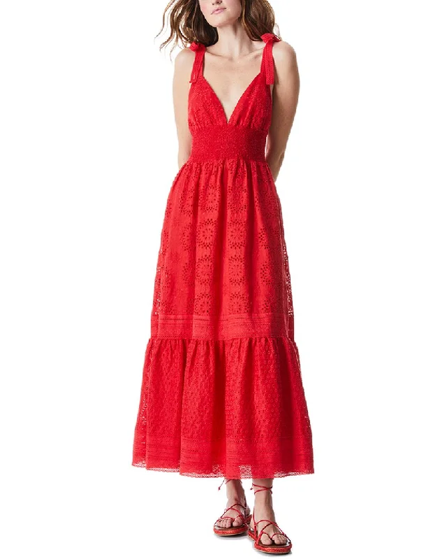 alice + olivia Levine Linen-Blend Midi Dress Bright Midi Skirt