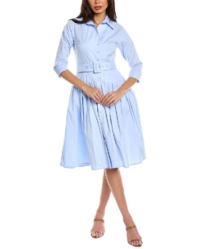 Samantha Sung Audrey 2 Shirtdress Ruffled Shirt Dress