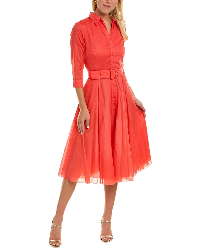 Samantha Sung Avenue Shirtdress Relaxed Shirt Gown