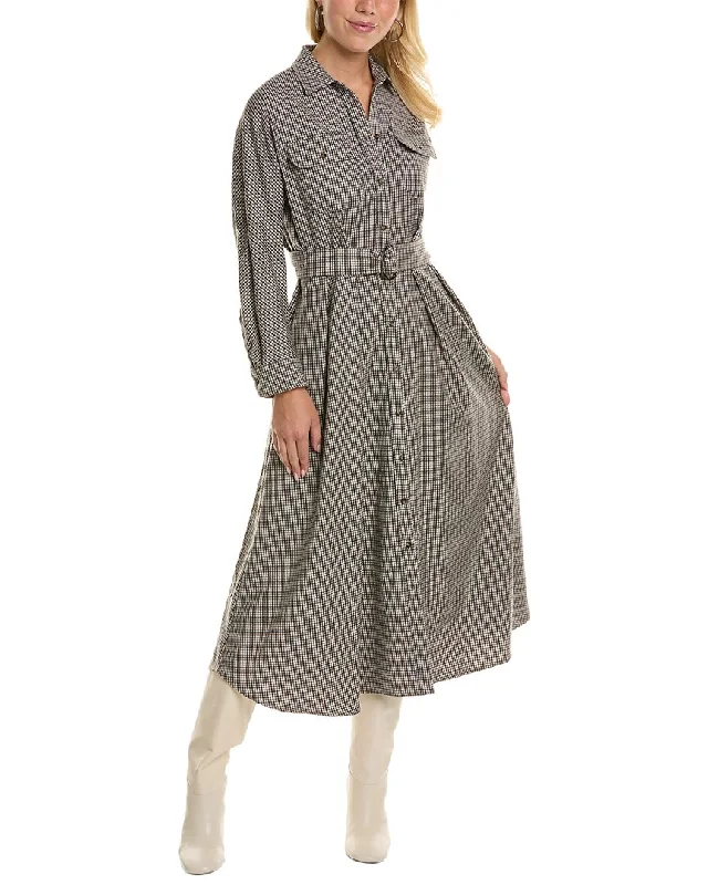 Weekend Max Mara Fischio Wool-Blend Shirtdress Striped Shirt Dress